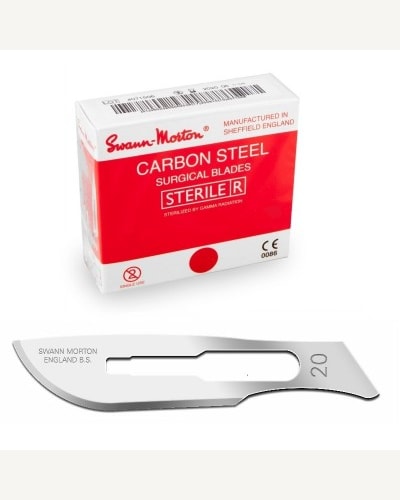 Swann-Morton Dermaplaning Scalpelmesjes nr. 20 – 100 stuks