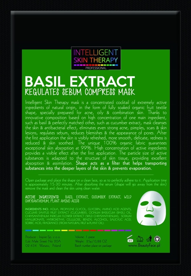BeautyFace IST Regulates Sebum Booster Face Mask Prof Basil