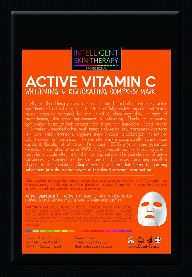 BeautyFace IST Whitening & Restorating Booster Face Mask Prof Active Vitamin C